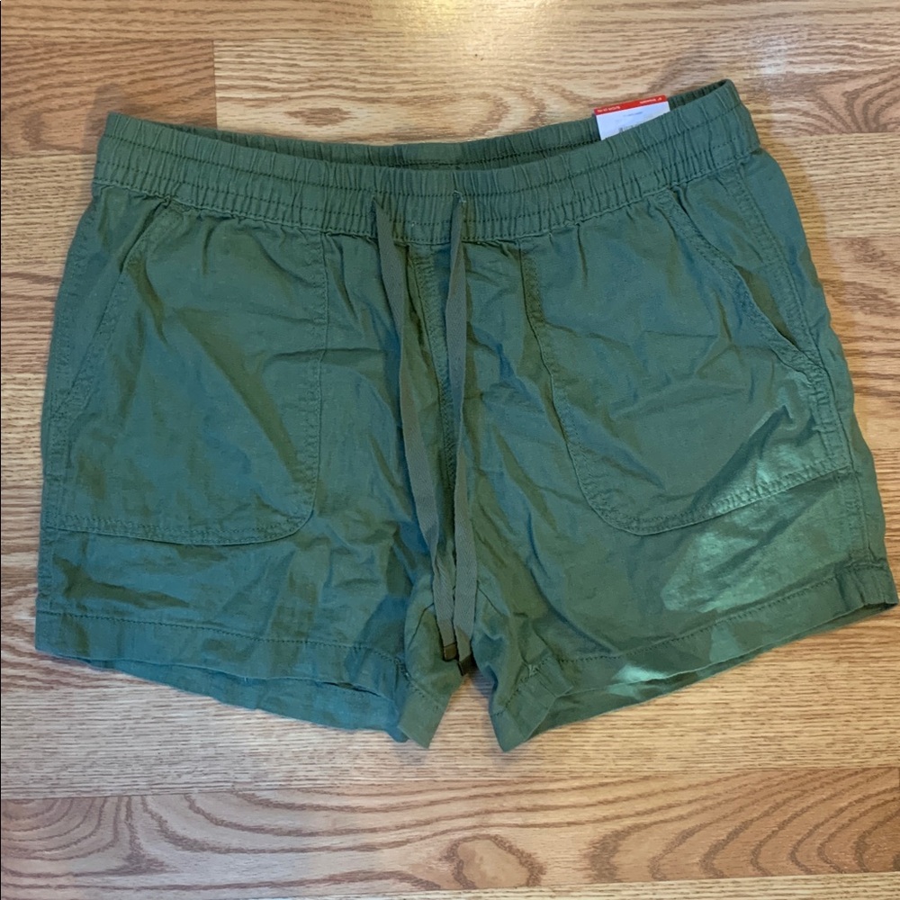 Green Casual Shorts